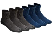 Dickies Men's Dri-tech Moisture Control Quarter Socks, Available in M-XXL (6, 12, 18, Mixed Denim (6 Pairs), X-Large (Pack of 6)