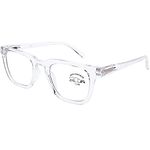 DOOViC Blue Light Blocking Reading Glasses +1.5 Clear Frame/Square Lens Computer Readers Glasses for Men/Women