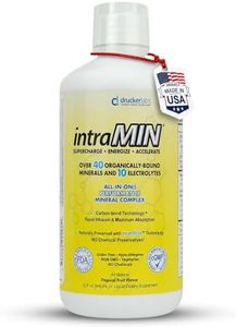 IntraMin Drucker Labs Organic Liquid Minerals Dietary Supplement for Men, Women, Kids, Immune Support, Muscle Support, Non GMO, Gluten Free, Vegan, Electrolytes (32 oz., Tropical Fruit)