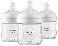 Philips Avent Natural Baby Bottle With Natural Response Nipple, Clear, 4oz, 3 pack, SCY900/03