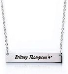 Caramel Sweet Life Personalized Stainless Steel Horizontal Bar Necklace Pendant 5 Colors with Chain (Stainless Steel)