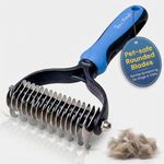 Fur Magic Dematting Comb for Dog & Cat – Pet Deshedding Tool for Removing Loose Undercoat, Knots, Mats – Dog Brush for Grooming – Dual Sided Undercoat Rake