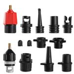 CANIPHA Inflatable SUP Pump Adaptor, Paddle Board SUP Valve Adapter with 9 Standard Conventional Air Pump Nozzles for Inflatables SUP Inflator Adapter Inflatable Boat Paddle Board SUP Board