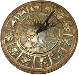 Rome Solid Zodiac Sundial, Brass