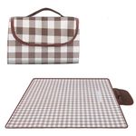 Huhemy Picnic Blanket 200 x 200 cm, Picnic Blanket, Waterproof, Foldable Picnic Blanket, Picnic Blankets, Beach Blanket, Picnic Blanket with Carry Handle for Camping, Picnic, Travel (Brown)