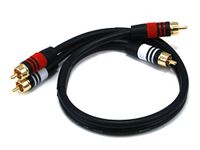 Monoprice 105346 1.5-Feet 22AWG Premium 2 RCA Plug to 2 RCA Plug Cable, Black