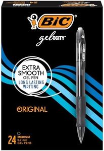 BIC Gel-ocity Retractable Gel Pen, Medium Point (0.7 mm), Black, 24-Count