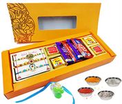 Rakhi for brother and bhabhi n kids with Chocolates Combo- 4 Rakhi Set for Family,2 Rakhi for Brother n Bhabhi and 2 Kids Rakhi (Doremon and Light) with Chocolates