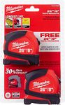 Milwaukee 8m/26' Heavy Duty Tape Measure 48-22-6626G (2 Pack)