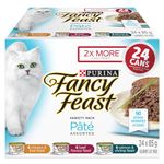 Fancy Feast Wet Cat Food, Pate Assorted Variety Pack 3 Flavours - 85 g Can (24 Pack)