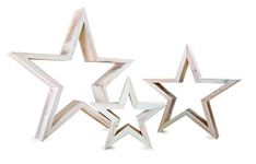 Small Foot Star decorative figures, white, Wood, 34 x 5.5 x 33 cm