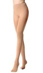 MANZI Women's 1 Pairs Classic Opaque Control-Top Tights with Comfort Stretch 70 Denier(Suntan,1 Pairs,L)