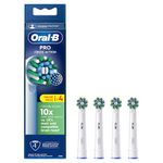 Oral-B Pro Cross Action Electric Toothbrush Head, X-Shape and Angled Bristles for Deeper Plaque Removal, Pack of 4 Toothbrush Heads, White