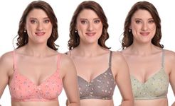 MiEstilo Seamless Molded Cup Padded Bra for Women's Combo (Multicolor, Pack of 3) Multicolour