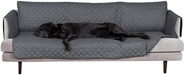Furhaven XL Sofa Slipcover Water-Resistant Reversible Polka Paw Print Furniture Protector Cover - Gray, X-Large Sofa