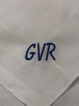 Set of 3 Embroidered/Monogrammed Gents Handkerchiefs (M)