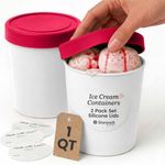 StarPack Ice Cream Containers for Homemade Ice Cream (2 Pcs) - Reusable Ice Cream Storage Containers for Freezer - Leak-Free Ice Cream Containers with Lids (Silicone) - 1 Liter per Ice Cream