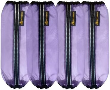 MIYABALA Fly Boots for Horses Set of 4,Universal Size Fine Mesh Horse Fly Boots with Nylon Stays,Fly Leggings for Horses with Fleece Trimming and Reflective Webbing (Purple)
