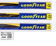 2009-2015 Toyota Venza Replacement Wiper Blade Set/Kit (Set of 3 Blades) (Goodyear Wiper Blades-Premium) (2010,2011,2012,2013,2014)