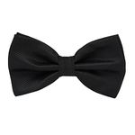 KRAWATTE Men's Microfiber Bow Tie (Black)