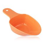 PEUTIER Dog Food Scoop, 1 Cup 1/2 Cup 1/4 Cup Pet Food Measuring Scoop Pet Food Feeding Scoop Accurate Measurement Pet Food Scale Cup for Dog Cat Bird and Rabbit, Dishwasher Safe (Orange)