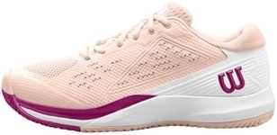 WILSON Women's Rush Pro Ace Sneaker, Scallop Shell/White/Baton Rouge, 8.5