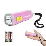 EverBrite Kids Flashlight, Mini LED Flashlight, Plastic Torch Use for Emergencies, Camping, Outdoor with Lanyard 3AAA Battery Included, Pink