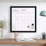 Martha Stewart Everette Magnetic Monthly Calendar Dry Erase Board with Included Dry Erase Marker and 2 Magnets, 18" x 18"