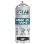 Polar Premium Satin Black Radiator Spray Paint - 400ml - Heat Resistant up to 100ºC - Quick Drying & No Primer needed - Exterior Surfaces for Radiators, Hot Water Tanks & More