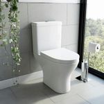 Orchard Derwent Round Compact Close coupled Toilet with Wrapover Soft Close seat - White Close coupled Toilet, Round Close coupled Toilets, Toilets