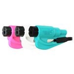 RESQME Pack of 3 The Original Emergency Keychain Car Escape Tool, 2-in-1 Seatbelt Cutter and Window Breaker, Made in USA, Pink, White, Teal - Compact Emergency Hammer