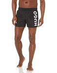 HUGO Men's Standard Abas Swim Trunk, Black Coal, Medium