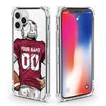 BOSTEPY Custom Name and Number Football Jersey Case for iPhone 15 14 13 12 11 Pro Max Mini Xr Xs X 7 8 Plus SE 2022 2020 6s 6 Personalized Team Style Clear Shockproof Phone Cover for Arizona