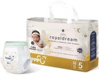 Hoppi Pull Up Style Size 5 Diapers, Pull-On Training Pants 360° Baby Diapers with 360° Waistband | Super Absorbent Overnight Leak Protection | Hypoallergenic Fragrance-Free | 27-38 lbs, 32 Count