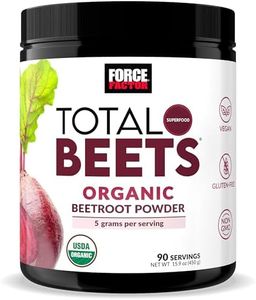 Force Factor Total Beets Organic Beetroot Powder Superfood to Boost Daily Nutrition, USDA Organic, Vegan, Gluten-Free, and Non-GMO Beet Supplement, Unflavored, 90 Servings