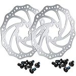 2 Pieces 160 mm Bike Bicycle Disc Brake Rotor with 12 Bolts Stainless Steel Bicycle Rotors Screws for Road Bike, Mountain Bike, MTB, BMX Bicycle Accessories (Card Dot)