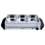 Trendi Electric Buffet Server Section Removeable Tray - Stainless Steel, Adjustable Temperature Control, Generous Capacity, Multifunctional Buffet (Silver 3 Section)