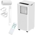 Portable Air Conditioners, 8,000 BTU Air Conditioner with Built-in Dehumidifier Function,Fan Mode, Remote Control, Up to 350 Sq. Ft., Grey