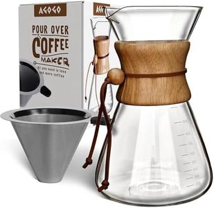 AGOGO Pour Over Coffeemaker Set Classic Series with Filter 10 Cup Slim Shape