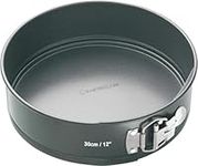 MasterClass KCMCHB45 30 cm Springform Cake Tin with Loose Base and PFOA Non Stick, Robust 1 mm Carbon Steel, 12 Inch Extra Large Round Pan, Grey