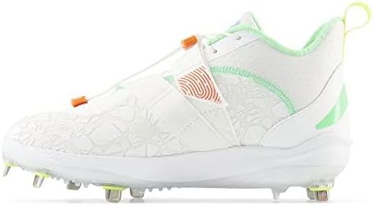 New Balance Men's FuelCell Lindor V2 Metal Baseball Shoe, Optic White/Neon Dragonfly/Electric Jade, 10