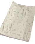 Ralphie Bear Baby Changing Mat, Premium Anti-Roll, Raised Edge Wedge, Neutral Beige Woodland Animals Print, 70x45cm