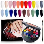 MODELONES Gel Nail Polish Set from BELLE GAGA 21 Colors Solid GelPolish Pudding Gel W/Pro Nail Art Brush Upgraded Creame Manicure Palette Soak Off LED Nail Art Kit Salon DIY (B101080064A)