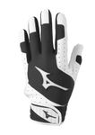 Mizuno Finch Women's Softball Padded Batting Glove, White-Charcoal, Medium