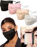 KARIZMA Beverly Hills Silk Face Mask 4 Pack Collection. Fashionable Designer Face Mask for Women. Washable Fabric Face Mask Reusable Facemask. Real Mulberry Silk Masks, Luxury Fashion Masks for Women