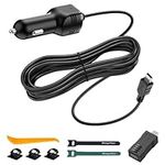 Range Tour Dash Camera Car Charger, Mini USB and Micro USB Interfaces, Driving Recorders Power Cord Universal Car Adapter Power Cord 3.5m/11.5ft 12V/24V to DC5V 2A(I Interface)