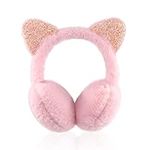 XIAOHAWANG Girls Ear Muffs Kids Winter Warm Earmuffs Boys Cute Adjustable Ear Warmers Children Soft Cozy Plush(E-Pink)