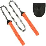 Pocket Chainsaw, 38.58 Inch Hand Survival Chainsaw Rope 65Mn Steel High Limb Rope Chain Saw with 33 Sharp Teeth Portable High Reach Chainsaw for Camping Hunting Gear Cutting Wood, with Storage Bag