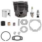 46mm Cylinder Piston Gasket Kit, 46mm Cylinder Piston w/Gasket Replacement Kit for Husqvarna 50,51,55 Rancher Nikasil Engine