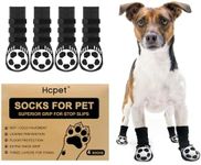 Hcpet Anti-Slip Dog Socks with Adjustable Straps, Premium Non-Slip Dog Socks for Hardwood Floors,Anti-Slip, Double-Sided Anti-Slip Dog Socks, Suitable for All Breeds (S) (Black, L)